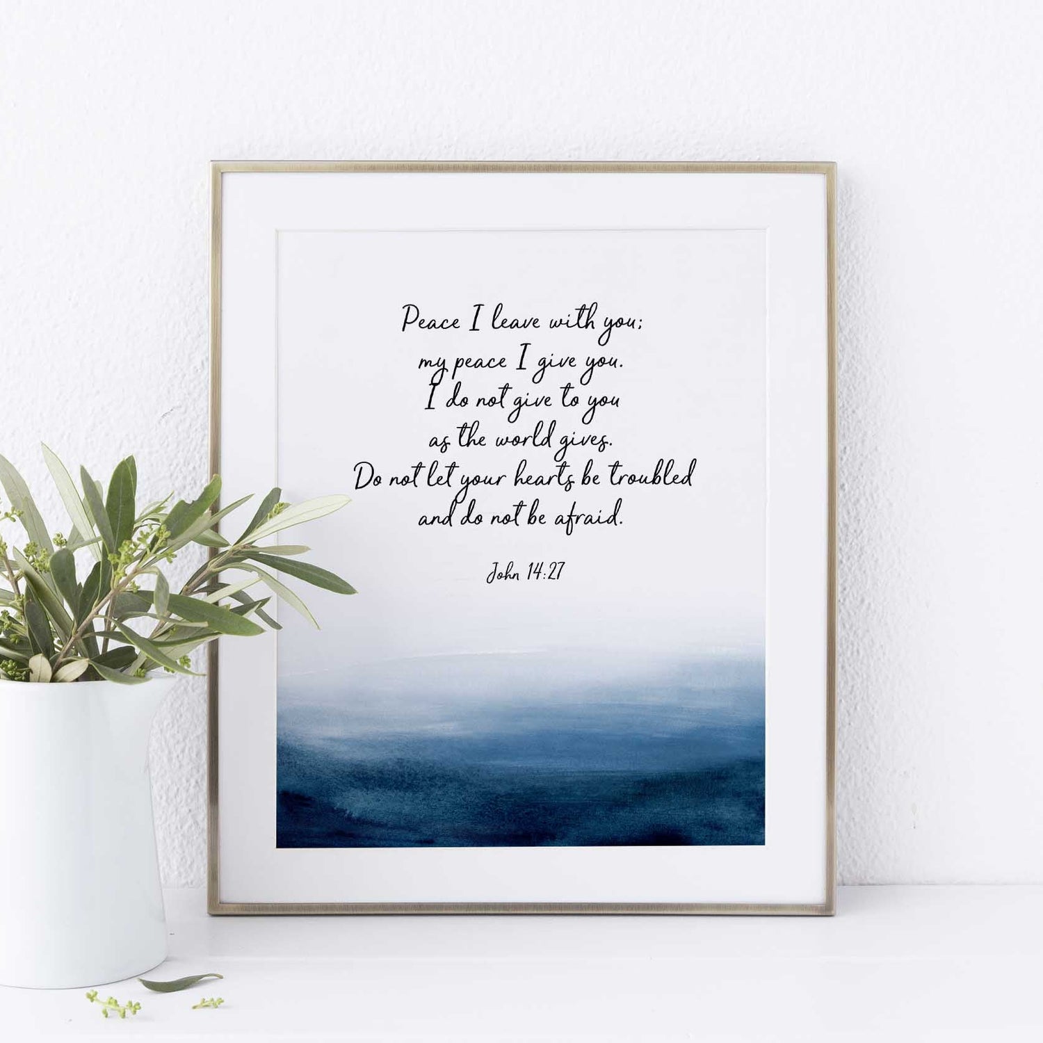 john 14 art, john 14 print, peace i leave with you wall art, peace christian art, bathroom bible verses, bathroom scripture art