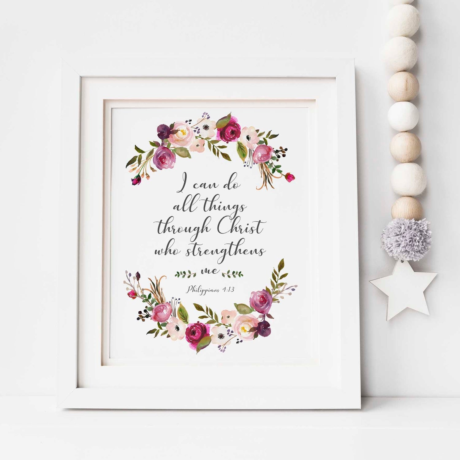 philippians 4 13 Scripture Art, Religious Gifts, floral inspirational bible verses, images of roses with bible verses