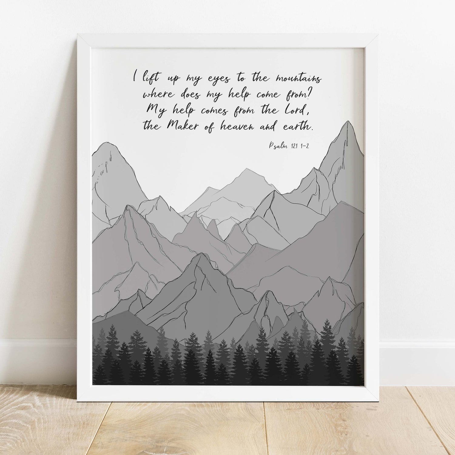 Psalm 121 inspirational wall art, Bible verse wall decor Psalm 121, Christian home decor Psalm 121