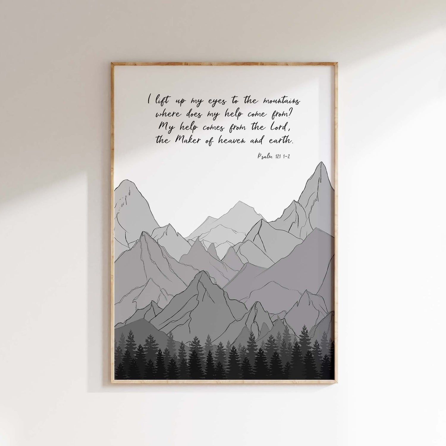 Faith-based Psalm 121 print, Encouraging Psalm 121 artwork, Scripture art for Psalm 121, Religious wall art Psalm 121