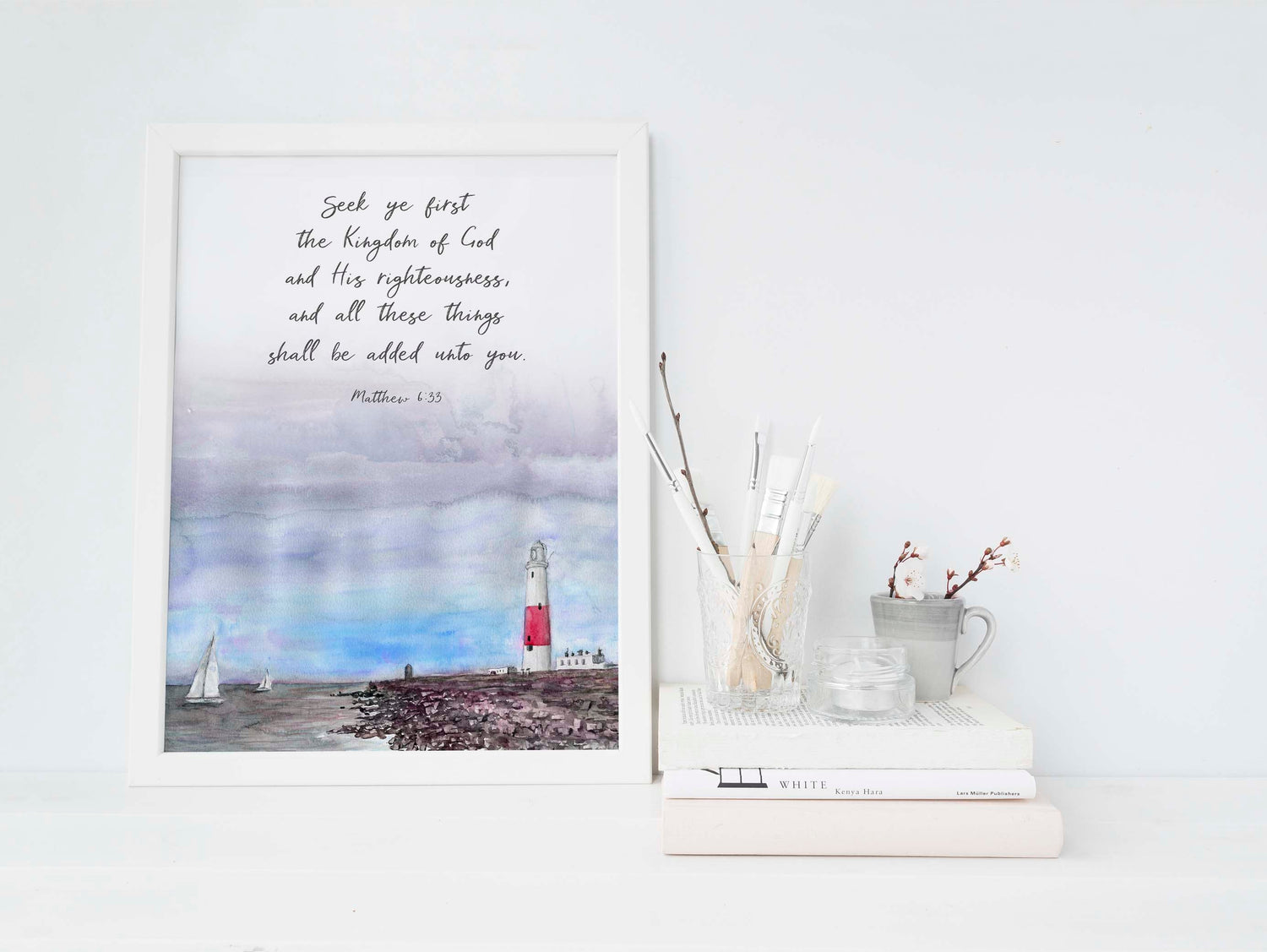 watercolour bible verses, ocean bible verses, ocean scripture art, ocean biblical prints, modern christian art, scripture prints