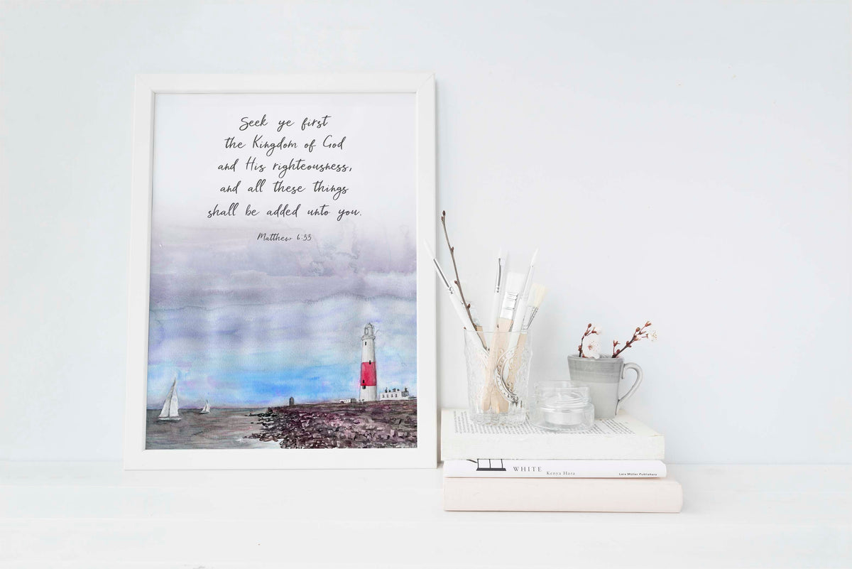 watercolour bible verses, ocean bible verses, ocean scripture art, ocean biblical prints, modern christian art, scripture prints