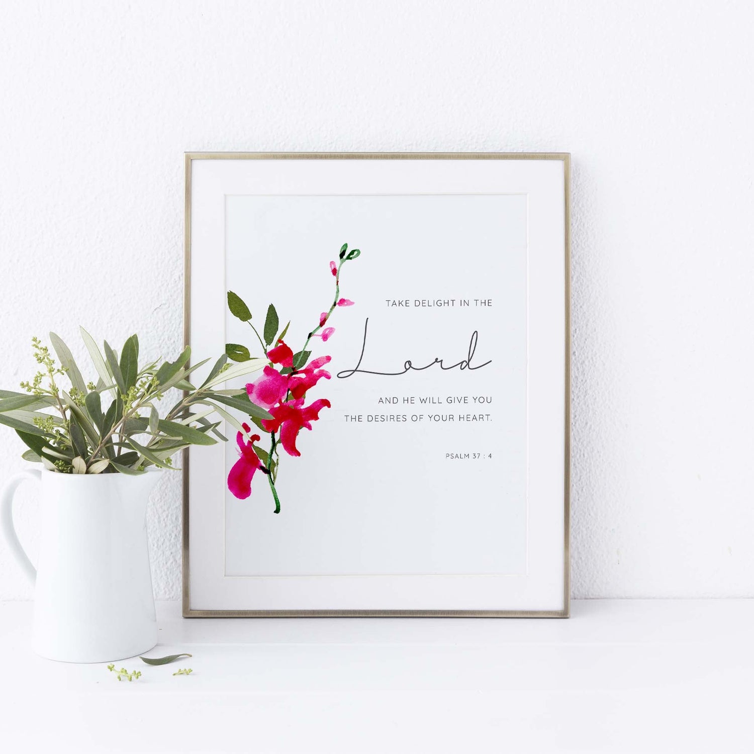 pretty christan print, cute christian wall art, cute christian prints, contemporary christian art, bible verse prints psalms