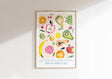 Love, Joy, Peace Watercolour Bible Verse Print, Watercolor Fruit and Faith Wall Art Galatians 5:22, Nursery Bible Wall Decor