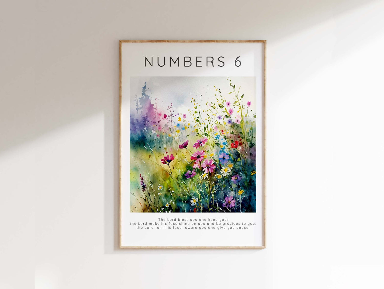 The Lord Bless You and Keep You Floral Scripture Art Meadow Print, Divine meadow scene, The Lord Bless You and Keep You Floral Print
