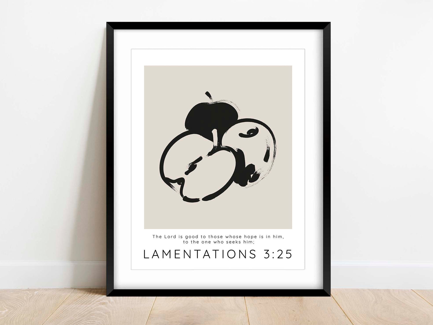 Inspirational Bible verse art, neutral tones, faith decor, "The Lord Is Good To Those Whose Hope Is In Him" art