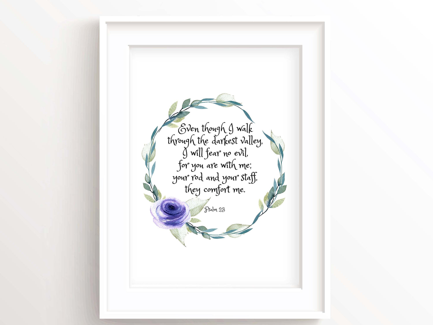 Christian Family Gift, Digital Prints 23rd Psalm, Psalm 23 Scripture Wall Art, Psalms Bible Verse