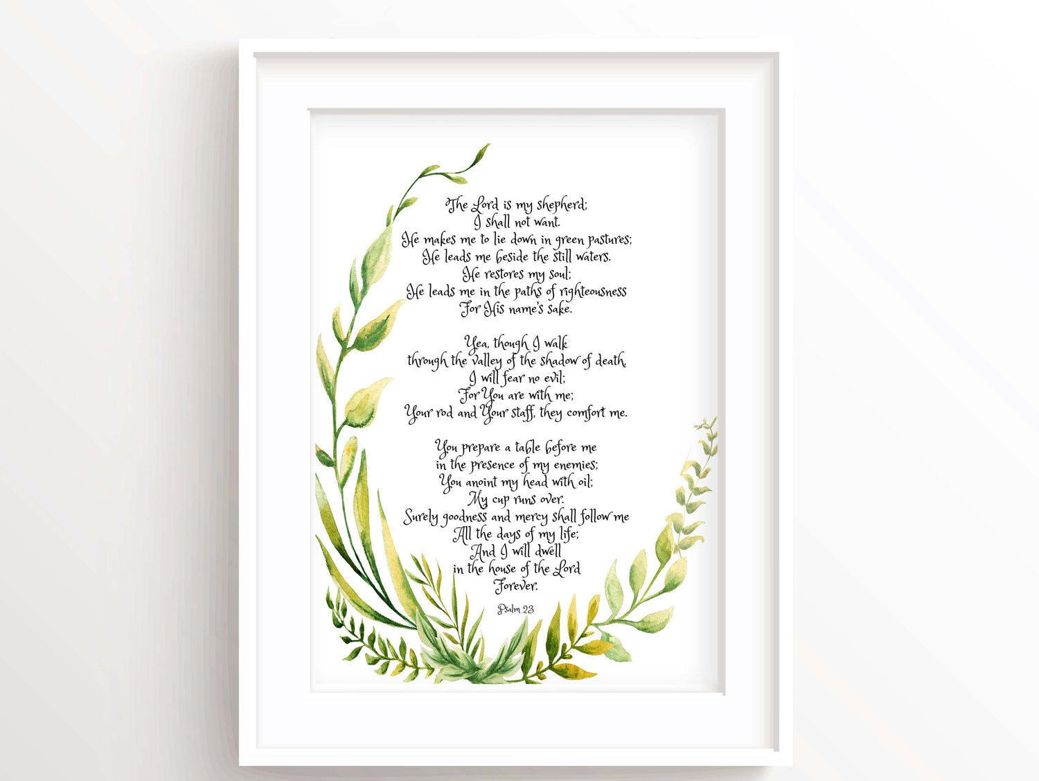 Psalm 23 Print, Scripture Art Print, Christian Posters, Scripture Art, Housewarming Gift for Christian
