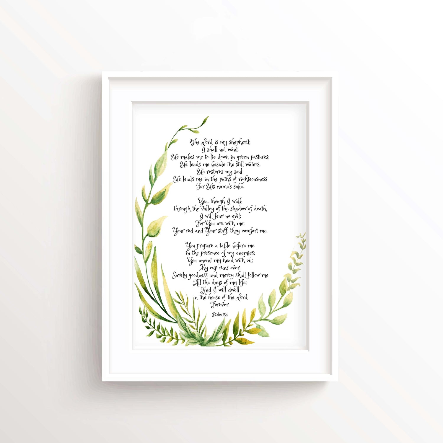 Psalm 23 Print, Scripture Art Print, Christian Posters, Scripture Art, Housewarming Gift for Christian
