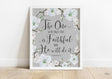 Christian wall art with 1 Thessalonians 5:24 quote, Grey background religious print with white flowers, Bible verse wall decor