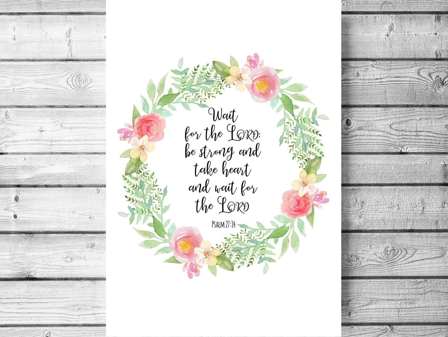psalm 27 14 printable version, wall art christian quotes for women, contemporary christian wall art