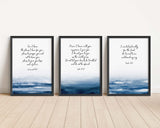 Abstract Watercolor Bible Verse Art Trio for Your Home, Inspiring Bible Quote Prints in Abstract Watercolor Style