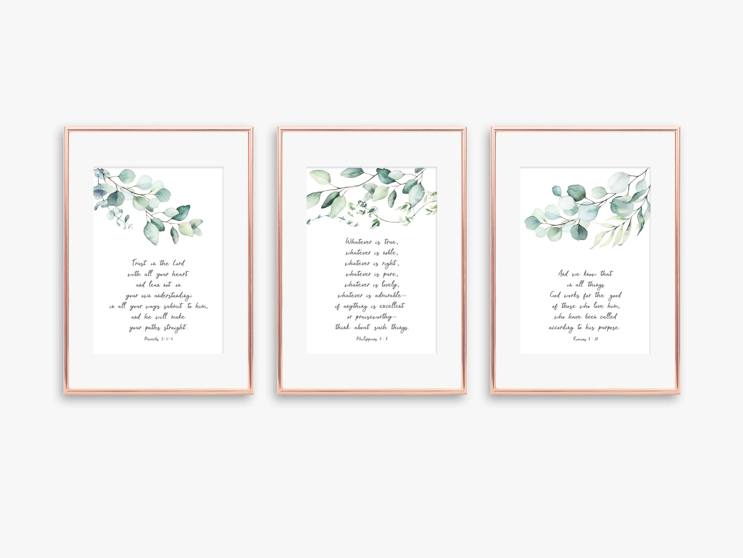 contemporary Christian Wall Art Uk, christian print sets uk, botanical print sets, botanical wall art, botanical prints