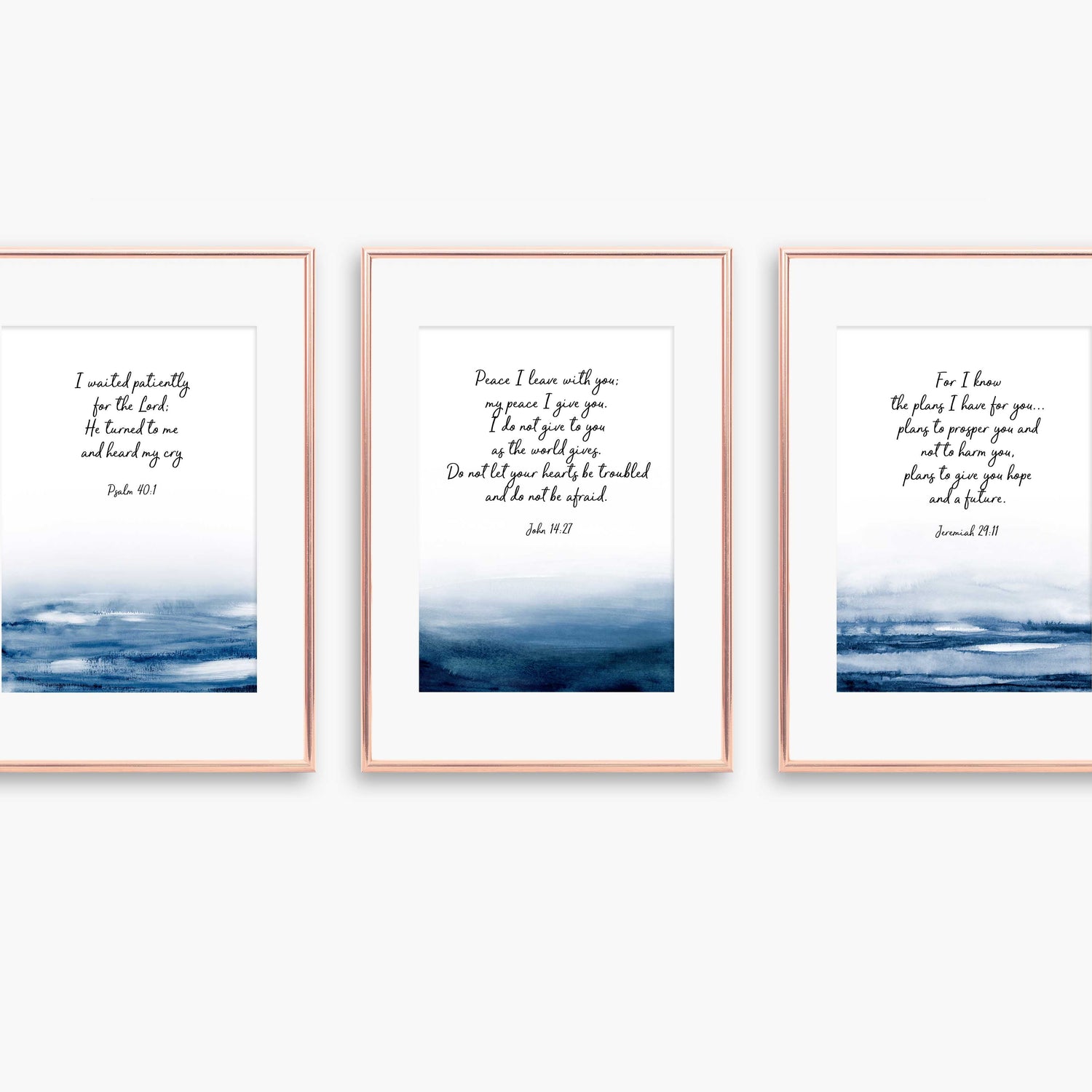 Abstract Art Scripture Encouraging Christian Wall Art Print Set of 3, Abstract Bible Verses