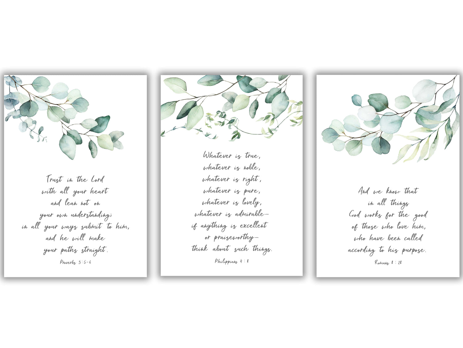 christian wall art prints, christian prints uk, bible verse wall art uk, botanical print sets, botanical wall art