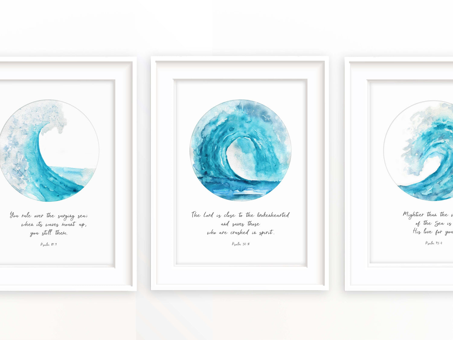 You rule over the surging sea, The Lord is close to the brokenhearted, Mightier than the waves, Christian Wall Art