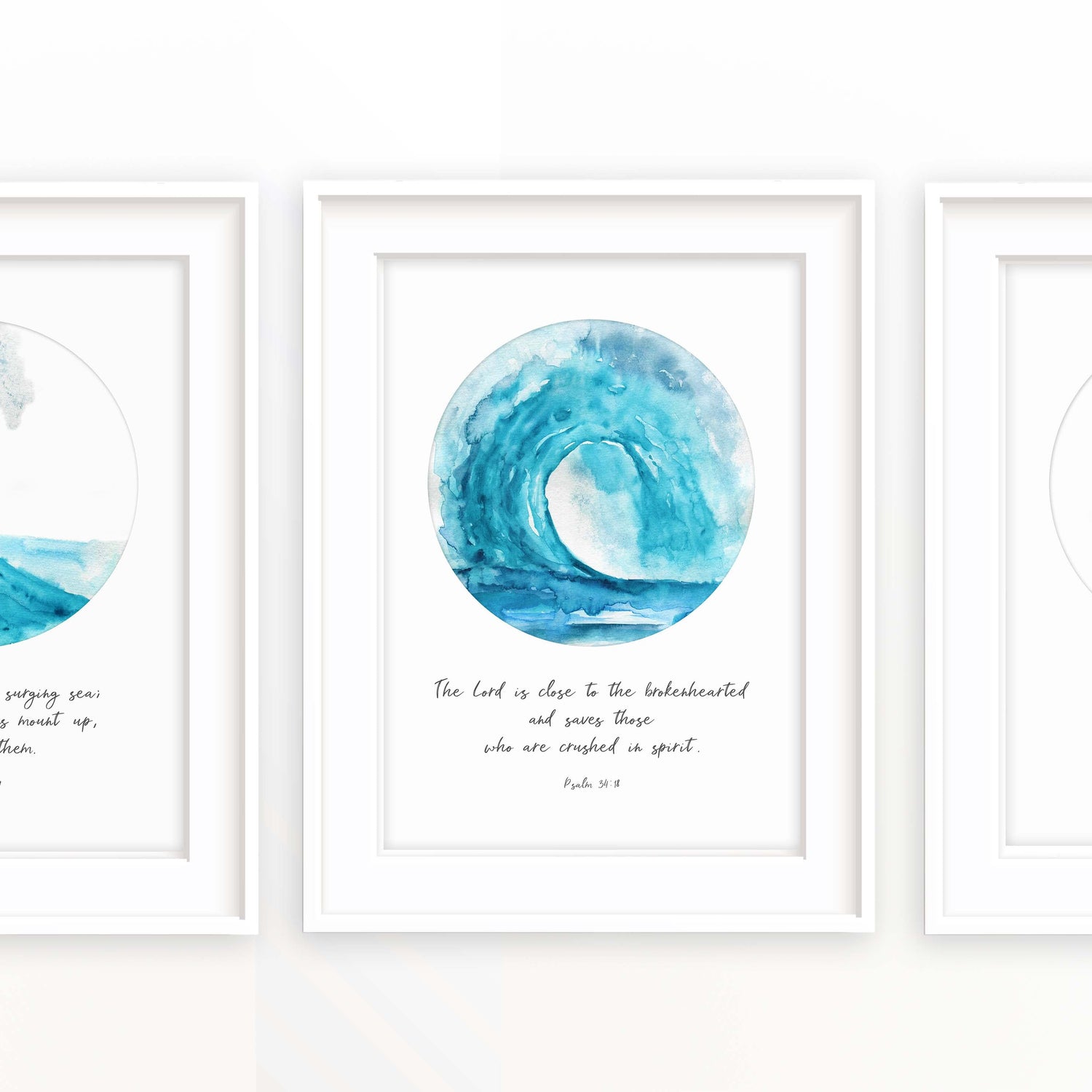 You rule over the surging sea, The Lord is close to the brokenhearted, Mightier than the waves, Christian Wall Art