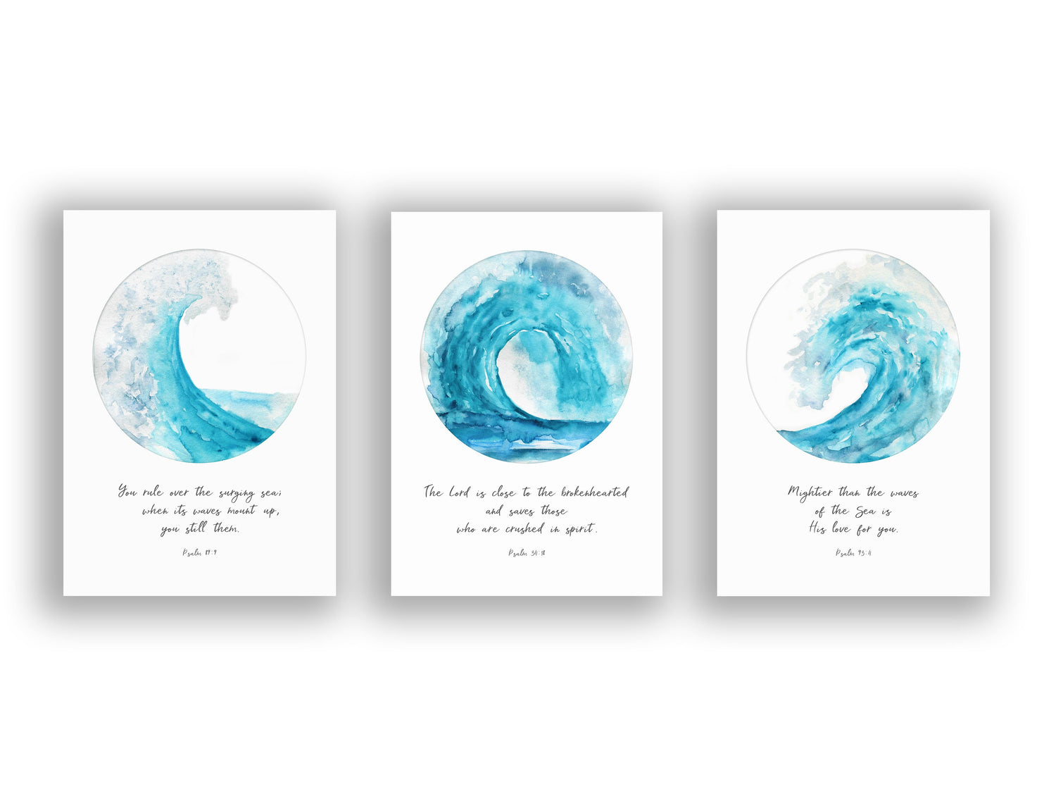 Watercolor bible verse, watercolor scripture, ocean waves bible verse, ocean bible verses, christian watercolour
