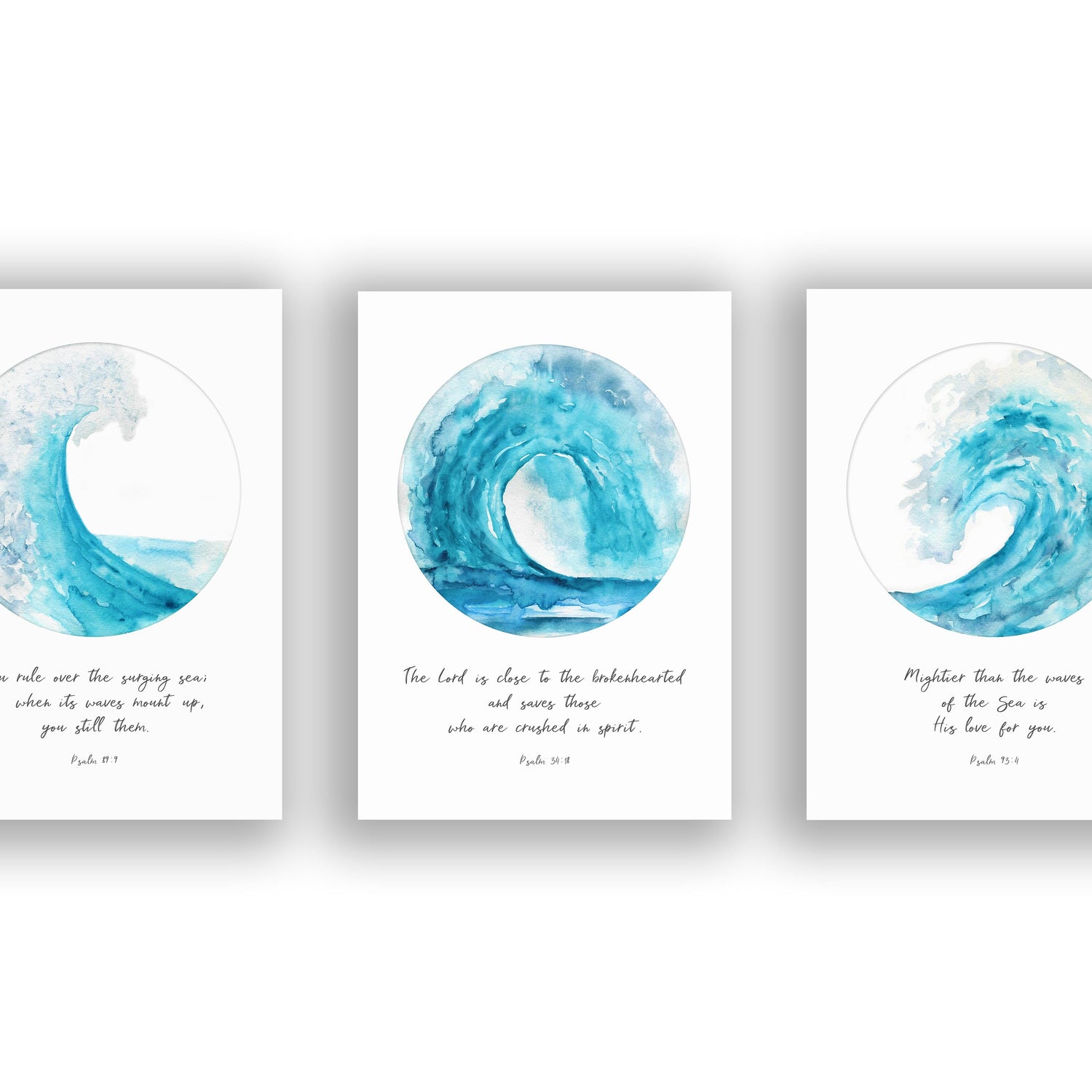 Watercolor bible verse, watercolor scripture, ocean waves bible verse, ocean bible verses, christian watercolour
