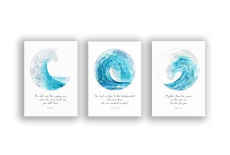 Watercolor bible verse, watercolor scripture, ocean waves bible verse, ocean bible verses, christian watercolour
