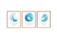 Ocean Themed Bible Verses Print Set, Watercolour Scripture Wall Art, Psalm 89 9, Psalm 34 18, Psalm 93 4 Wall Art Print