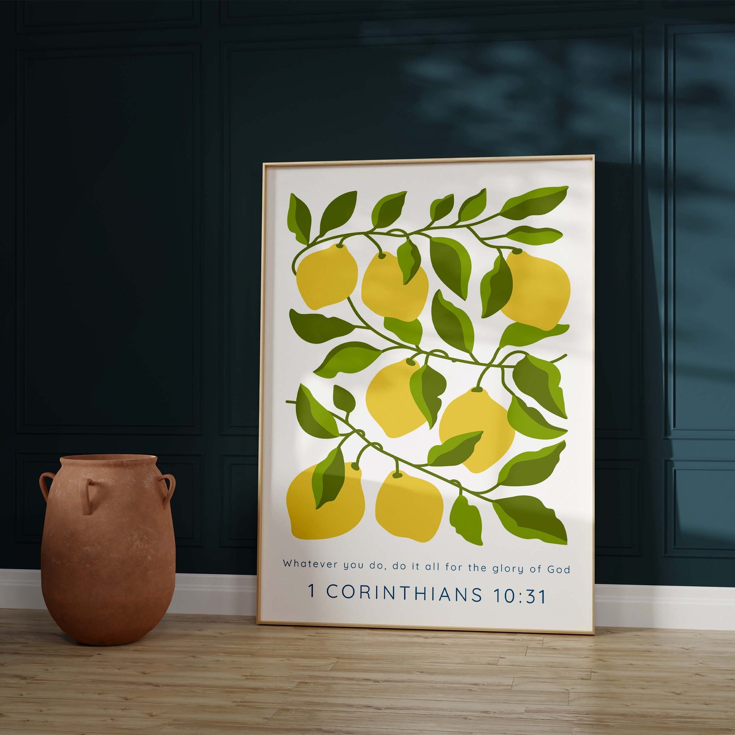 Colorful religious print with motivational quote, Faith-inspired artwork for spiritual spaces