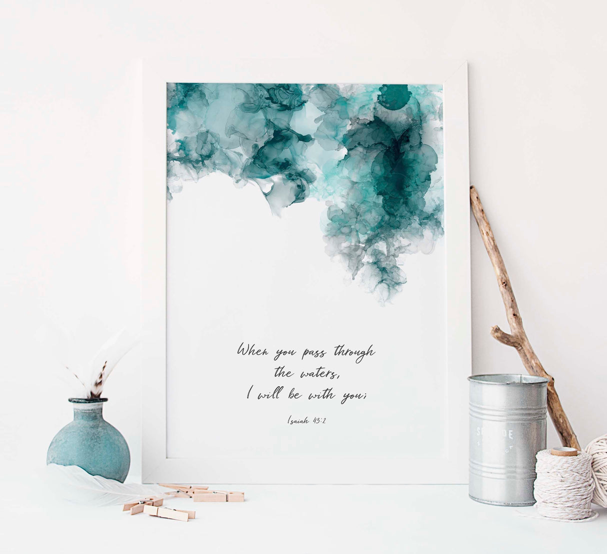 Spiritual wall decoration with comforting verse, Meaningful gift for those facing challenges, Encouraging wall art