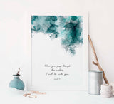 Spiritual wall decoration with comforting verse, Meaningful gift for those facing challenges, Encouraging wall art