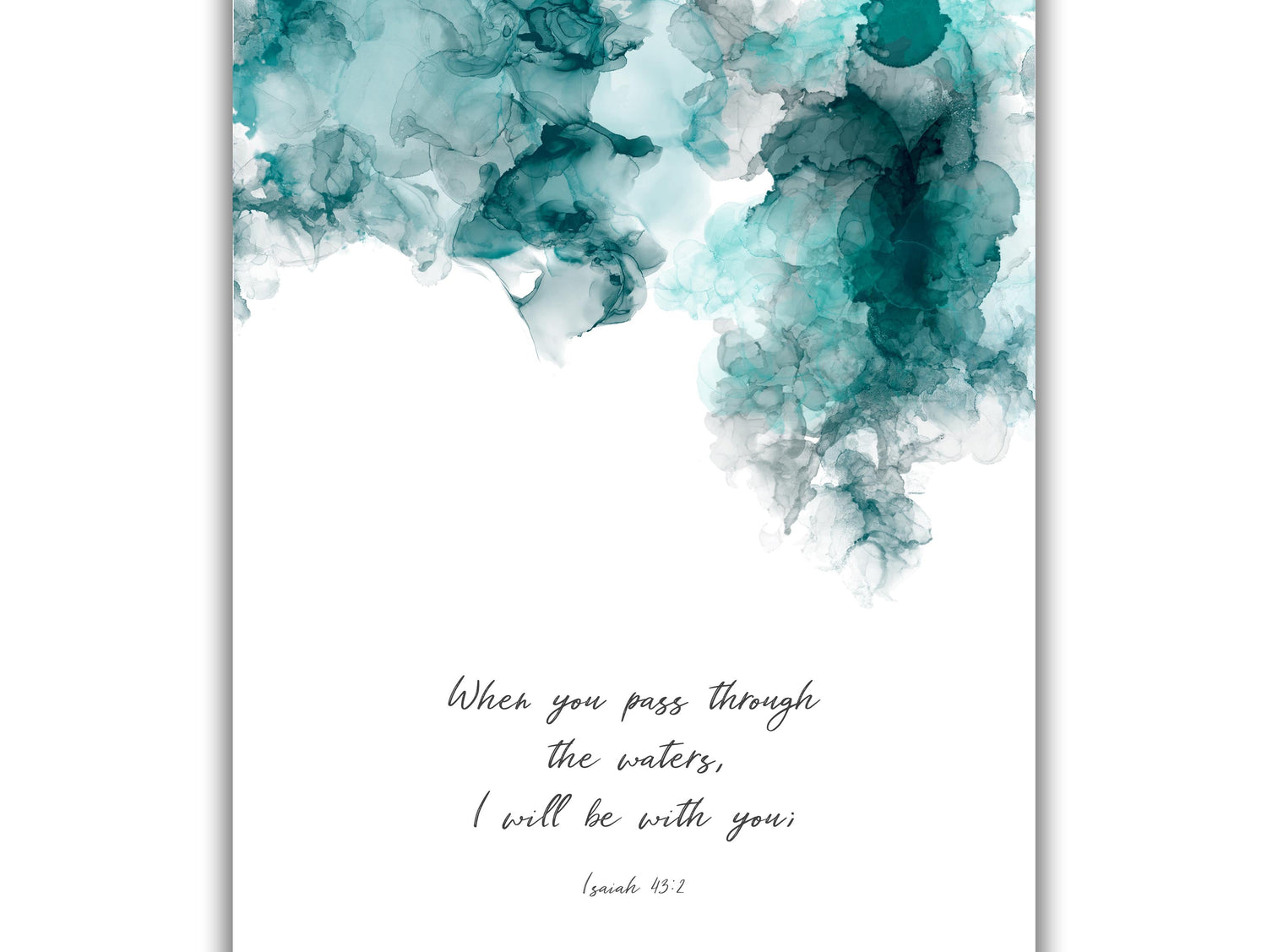 When you Pass Through the Waters Wall Art, contemporary christian art for sale, contemporary christian wall art uk