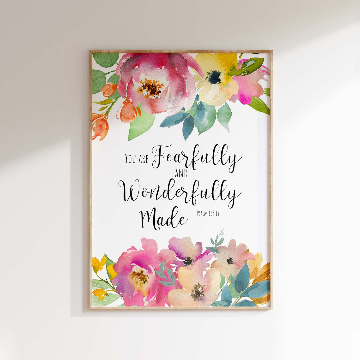 Psalm 139 4 Prints, You are fearfully and Wonderfully Made Wall Art, Fearfully and wonderfully made decor, christian art
