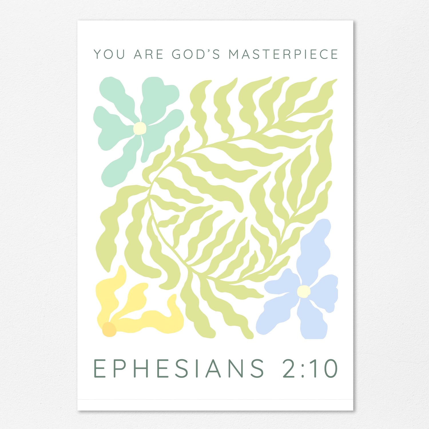 Christian art with floral motif and scripture, Inspirational Bible verse pastel floral design, Pastel flowers and scripture wall art