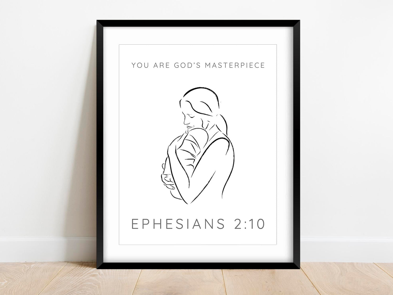 Ephesians 2:10 Christian Wall Art, Inspirational Scripture Artwork, God's Masterpiece Minimalist Print