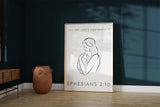Minimalist Christian Newborn Art, Sacred Family Bond Wall Decor, You Are God's Masterpiece Poster