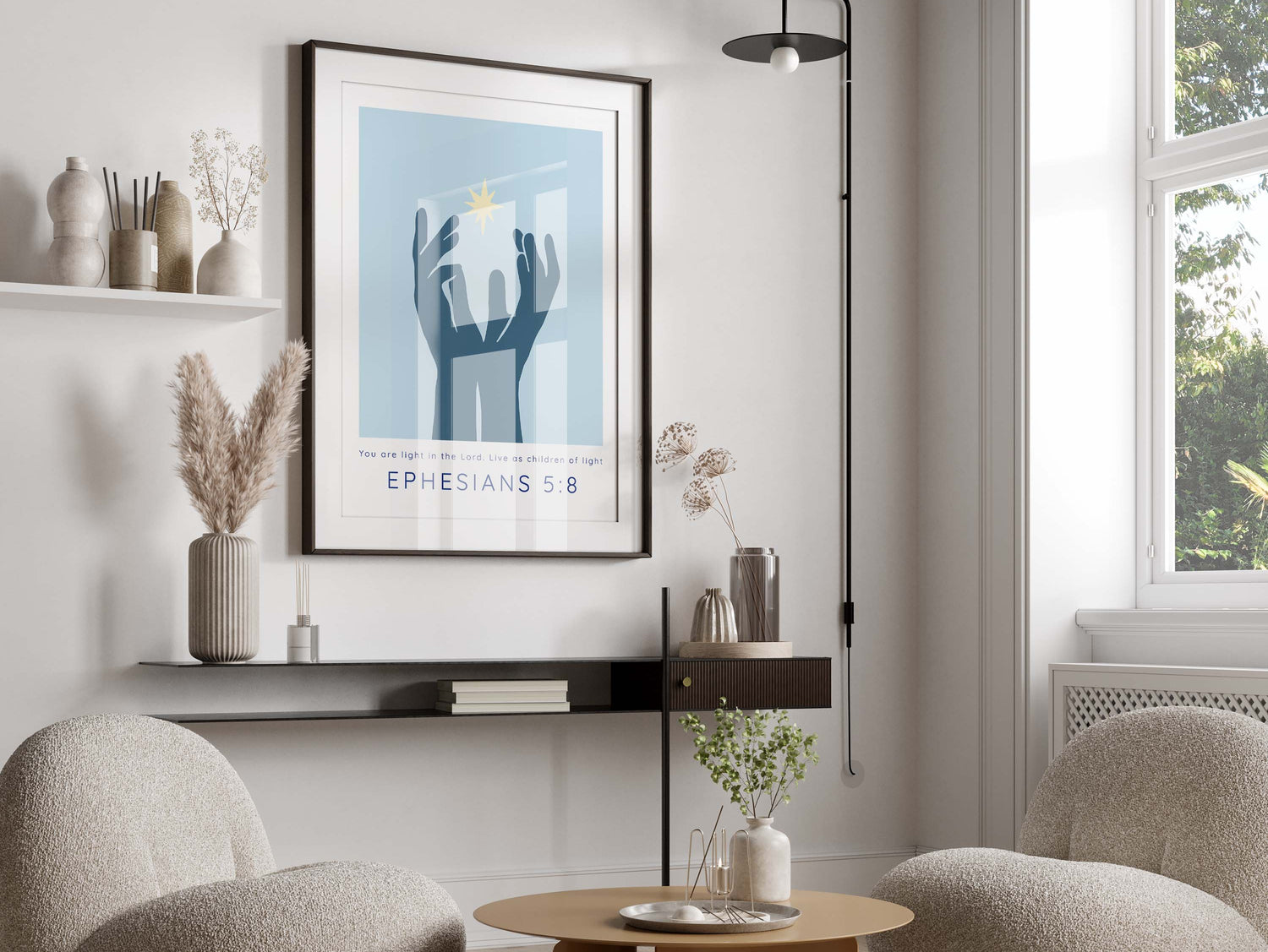 Thoughtfully designed Bible verse artwork promoting spiritual enlightenment