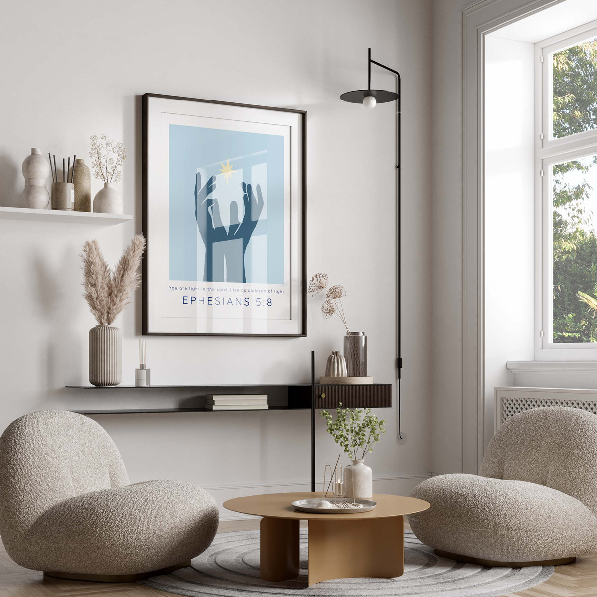 Thoughtfully designed Bible verse artwork promoting spiritual enlightenment