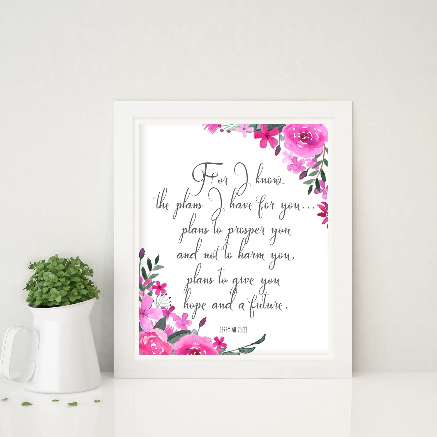jeremiah 29 11 poster, jeremiah 29 11 wall quote, scripture wall art, bible verse wall art printables, christian art