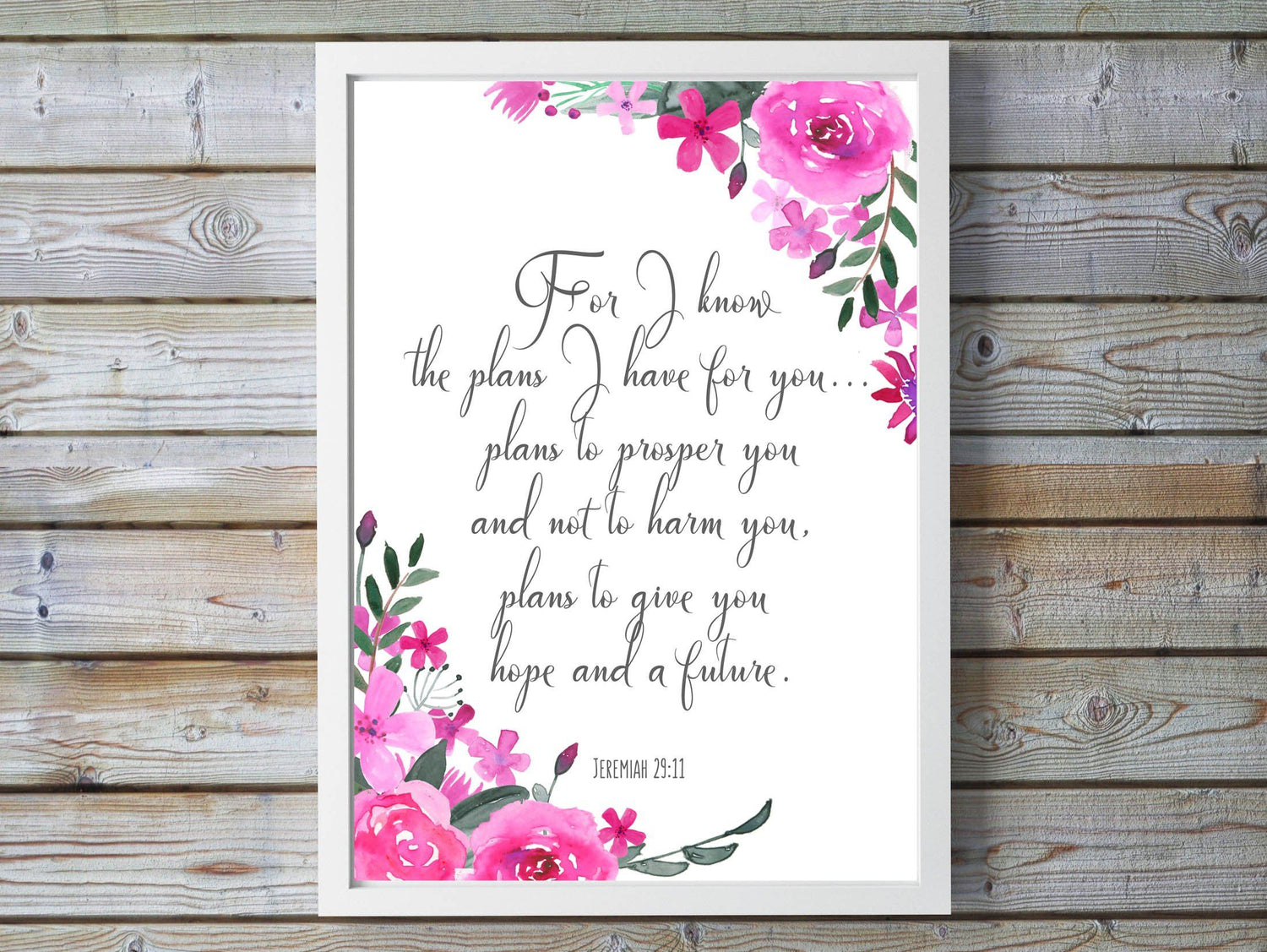 jeremiah 29 11 wall decor, for i know the plans i have for you wall decor, floral bible quotes, christian wall art uk