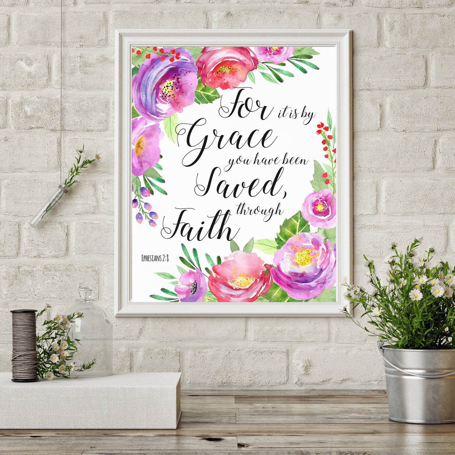 christian quotes about faith in god, Christian Prints UK, christian picture quotes sayings, floral christian nursery art