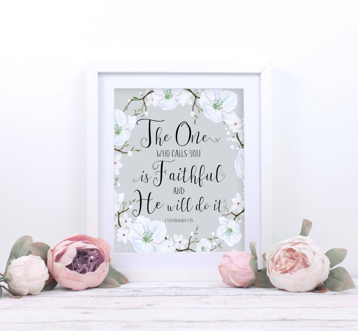 1 Thessalonians 5 24 Bible Verse Art Print, Bible Verse Posters UK, Christian Art Poster, Custom Text Poster for women
