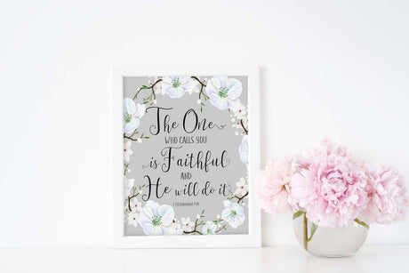 Inspirational Bible Verses, christian wall art with scripture, bible verse wall art uk, 1 Thessalonians 5 24 Bible Verse