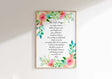 The Lords Prayer Christian Wall Art Print, Floral Bible Verse Poster, Contemporary Floral Lord's Prayer Typography