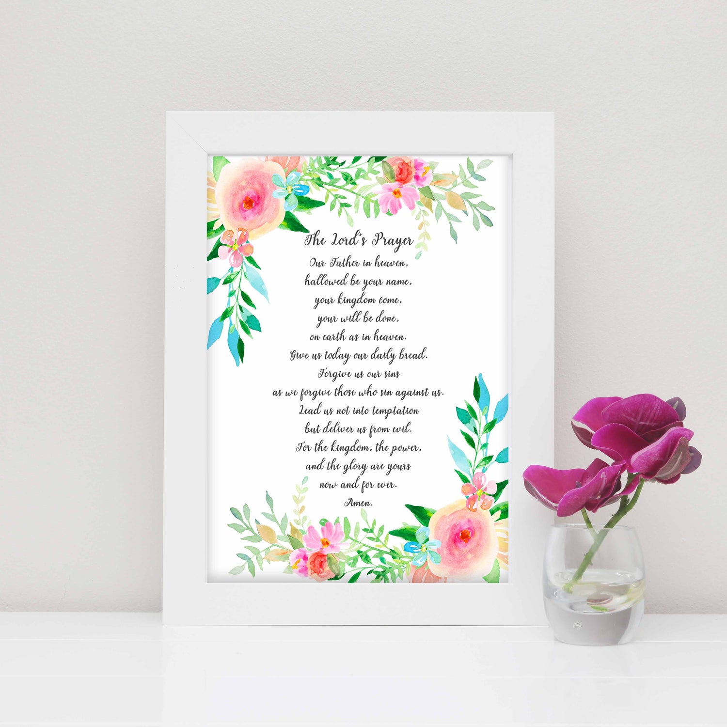 Contemporary Text Version of Lords Prayer Picture - Perfect Christian Gift